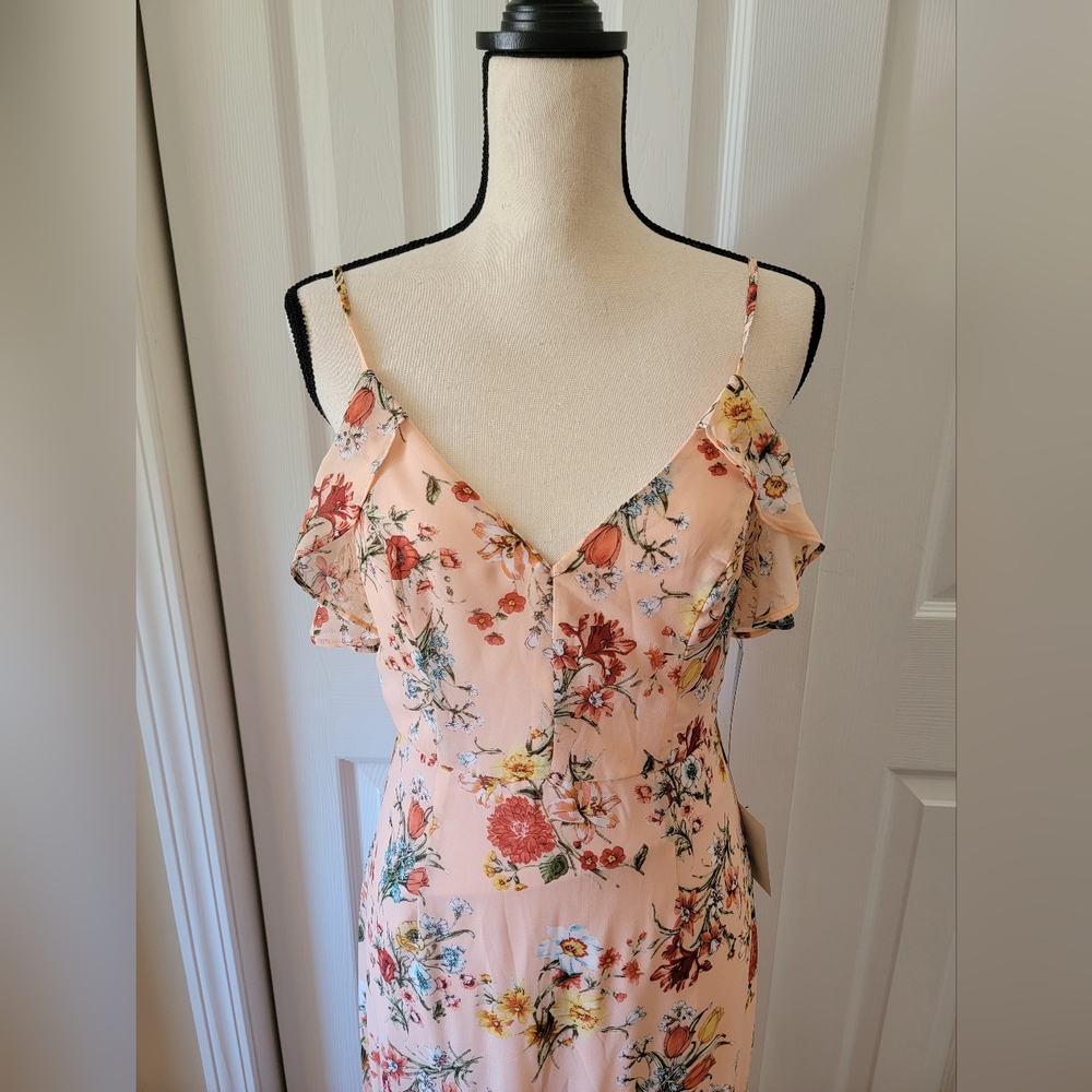 Lulu's Pink Floral Maxi Dress - Picture 3 of 7